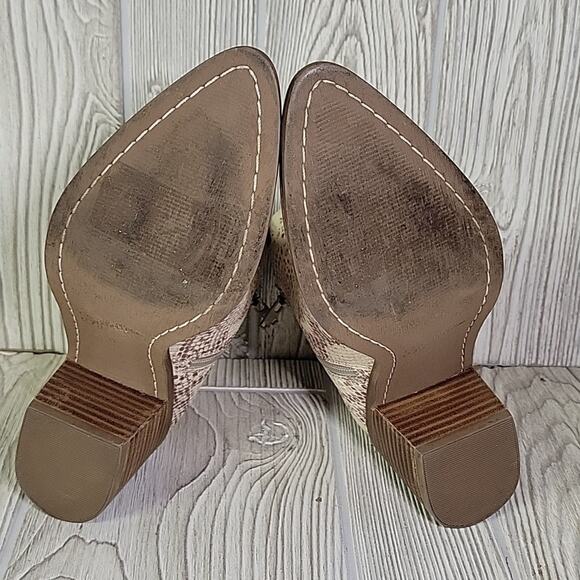 Seychelles Leather Snakeskin Print Ankle Boots Womens Size 6 - Picture 7 of 13